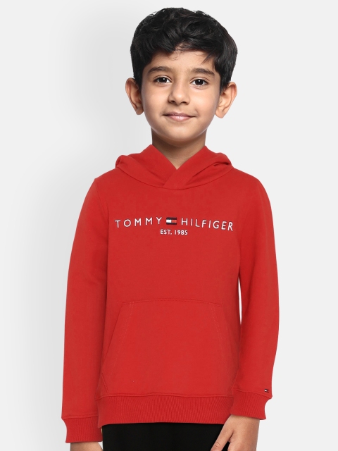 

Tommy Hilfiger Boys Red Embroidered Hooded Sweatshirt