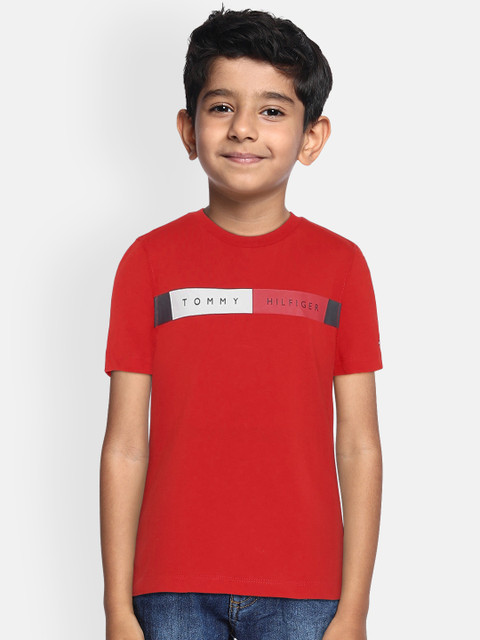 

Tommy Hilfiger Boys Red Printed Round Neck T-shirt