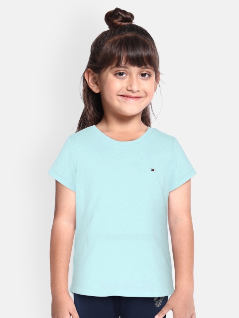 

Tommy Hilfiger Girls Blue Solid Round Neck T-shirt