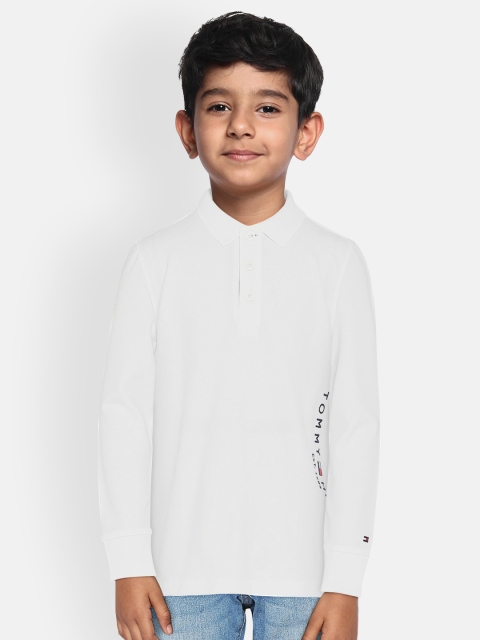 

Tommy Hilfiger Boys White Printed Polo Collar T-shirt