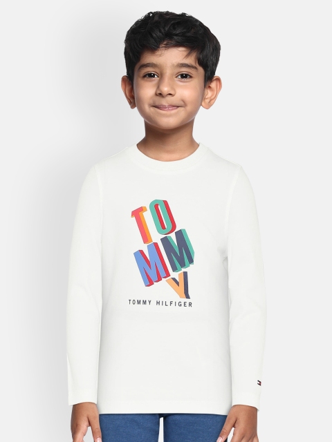 

Tommy Hilfiger Boys White Printed Round Neck T-shirt