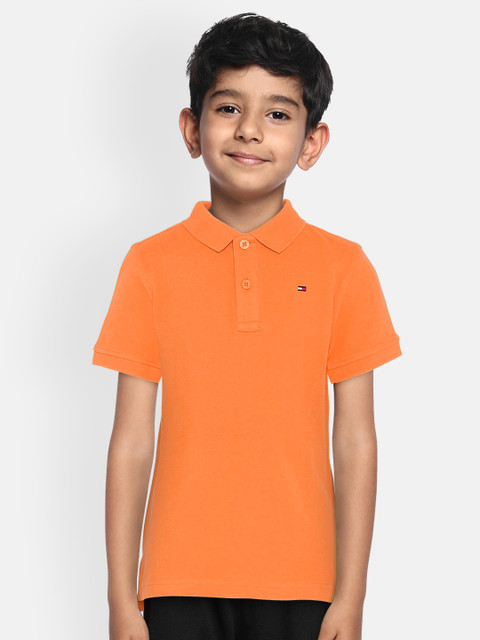 

Tommy Hilfiger Boys Orange Printed Polo Collar T-shirt