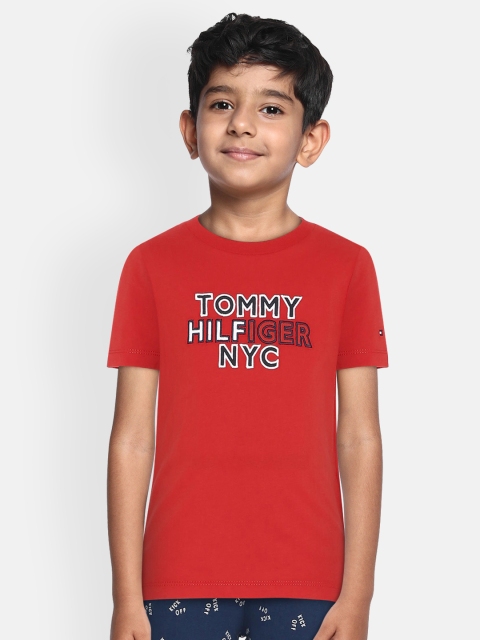 

Tommy Hilfiger Boys Red Printed Round Neck T-shirt