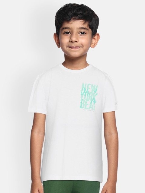 

Tommy Hilfiger Boys White Printed Round Neck T-shirt