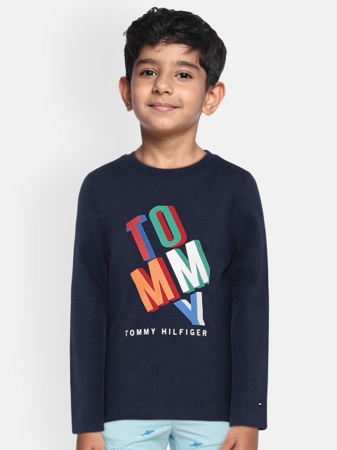 

Tommy Hilfiger Boys Navy Blue Printed Round Neck T-shirt