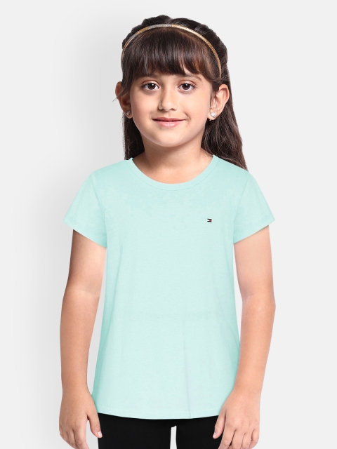 

Tommy Hilfiger Girls Blue Solid Round Neck T-shirt