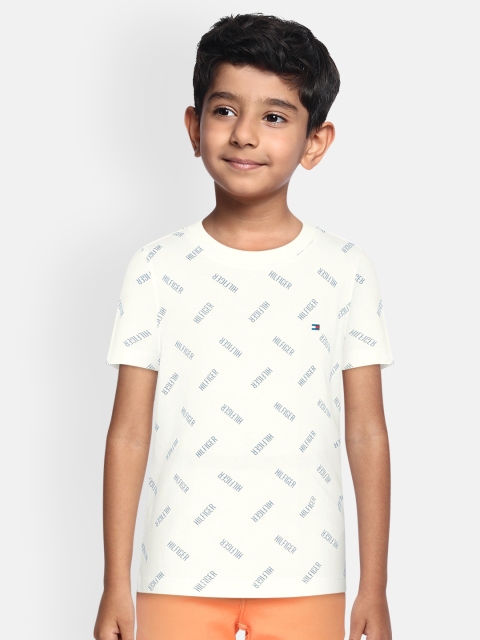 

Tommy Hilfiger Boys White Printed Round Neck T-shirt