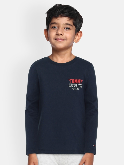 

Tommy Hilfiger Boys Navy Blue Printed Round Neck T-shirt
