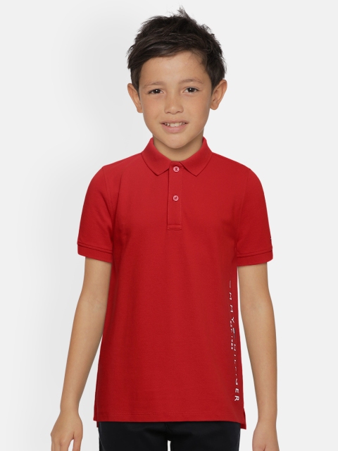 

Tommy Hilfiger Boys Red Printed Polo Collar T-shirt
