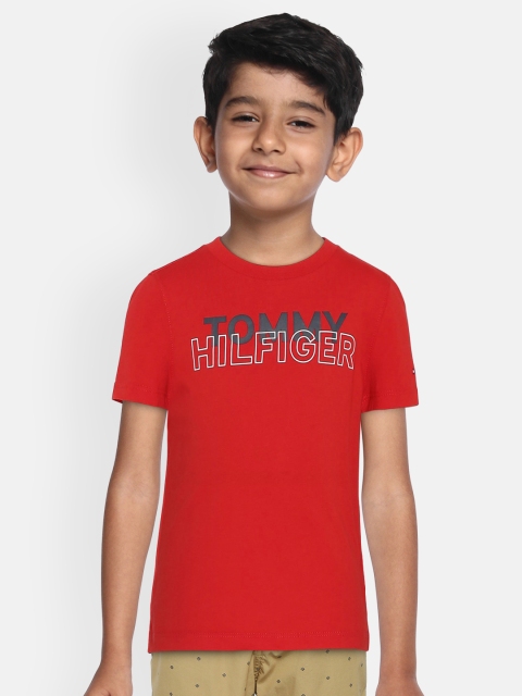 

Tommy Hilfiger Boys Red Printed Organic Cotton Sustainable T-shirt