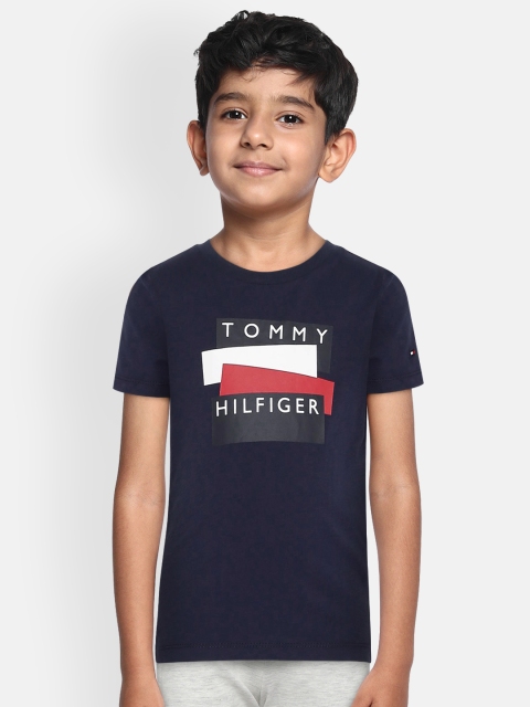 

Tommy Hilfiger Boys Navy Blue Printed Round Neck T-shirt