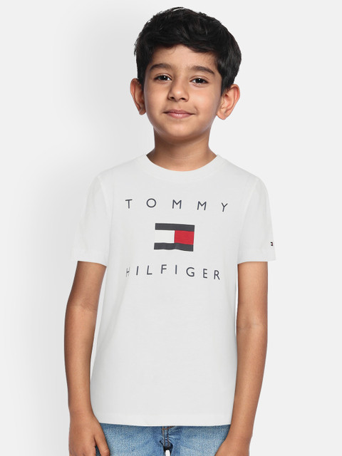 

Tommy Hilfiger Boys White Printed Round Neck T-shirt