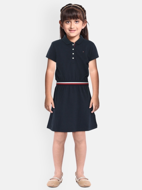 

Tommy Hilfiger Girls Navy Blue Solid T-shirt Dress