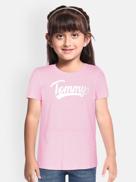 

Tommy Hilfiger Girls Pink Printed Round Neck T-shirt