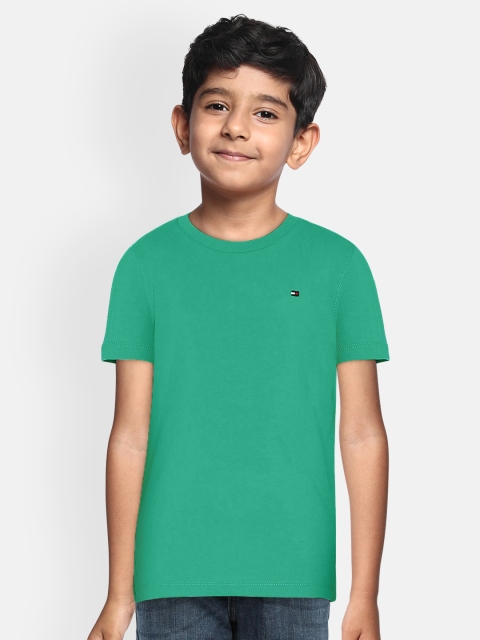 

Tommy Hilfiger Boys Green Solid Round Neck T-shirt