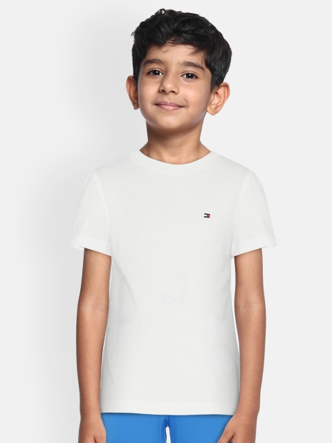 

Tommy Hilfiger Boys White Solid Round Neck T-shirt