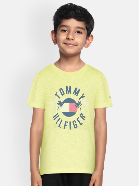 

Tommy Hilfiger Boys Yellow Printed Round Neck T-shirt