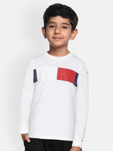 

Tommy Hilfiger Boys White & Red Printed Round Neck T-shirt