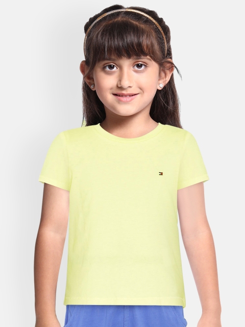 

Tommy Hilfiger Girls Yellow Solid Round Neck T-shirt