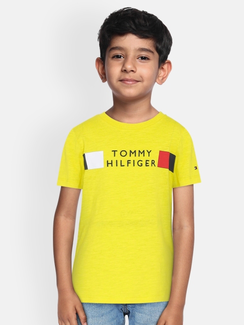 

Tommy Hilfiger Boys Yellow Printed Round Neck T-shirt