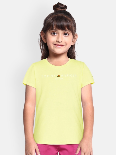

Tommy Hilfiger Girls Yellow Printed Round Neck T-shirt