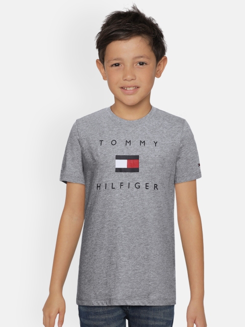 

Tommy Hilfiger Boys Grey Printed Organic Cotton Round Neck T-shirt