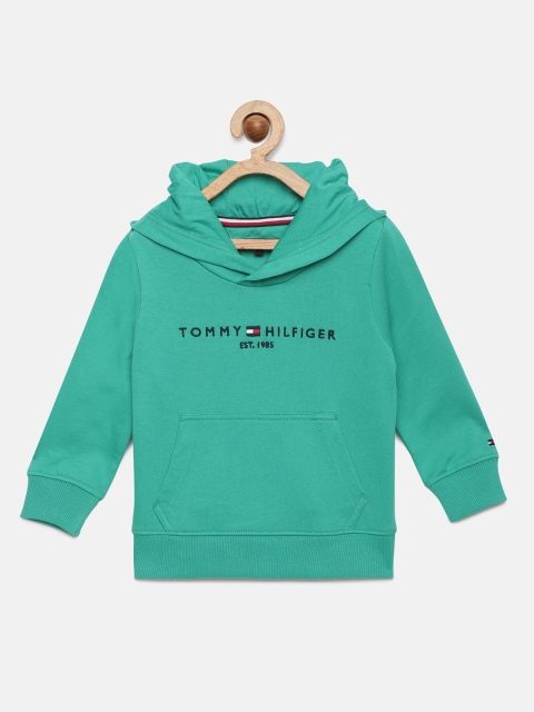

Tommy Hilfiger Boys Green Solid Hooded Sweatshirt