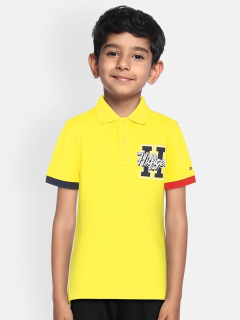 

Tommy Hilfiger Boys Yellow Solid Polo Collar T-shirt