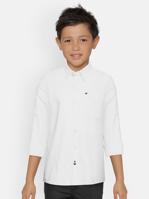 

Tommy Hilfiger Boys White Regular Fit Solid ESSENTIAL OXFORD Casual Shirt