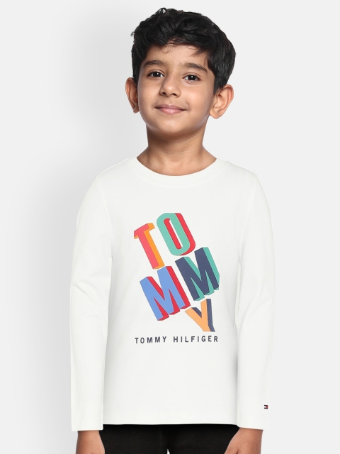 

Tommy Hilfiger Boys White Printed Round Neck T-shirt