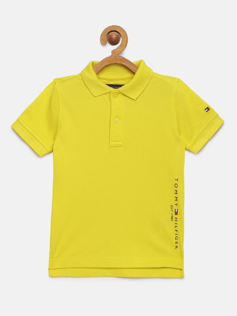 

Tommy Hilfiger Boys Yellow Solid Polo Collar T-shirt