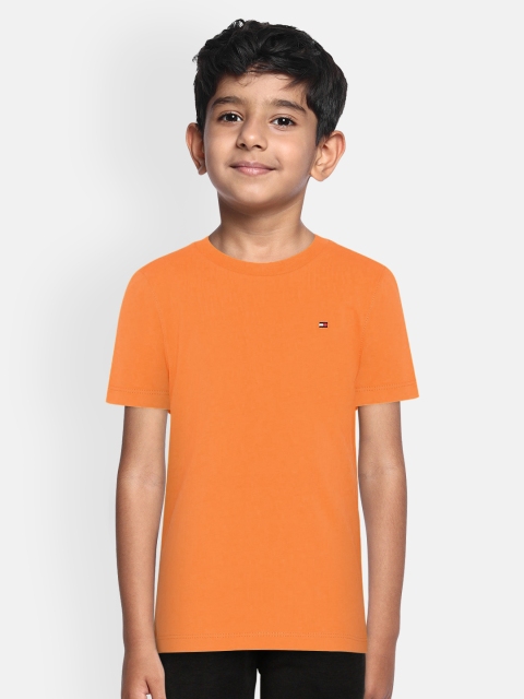 

Tommy Hilfiger Boys Orange Solid Round Neck T-shirt