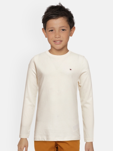 

Tommy Hilfiger Boys Off-White Printed Organic Cotton Round Neck T-shirt