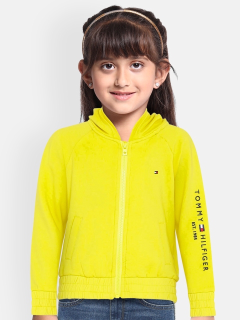 

Tommy Hilfiger Girls Yellow Solid Hooded Sweatshirt