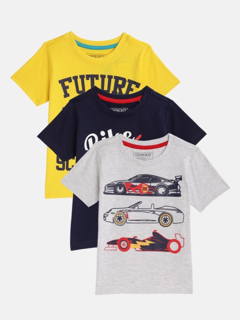 

Cherokee Boys Yellow Solid Round Neck T-shirt