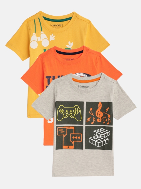 

Cherokee Boys Pack of 3 Round Neck T-shirt, Grey