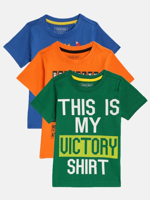 

Cherokee Boys Pack of 3 Round Neck T-shirt, Green
