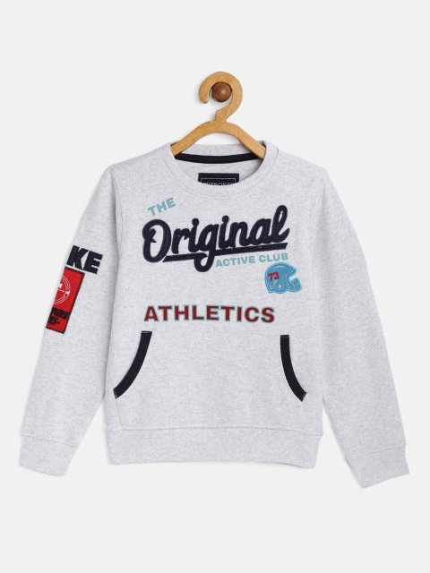 

Cherokee Boys Grey Melange & Black Printed Sweatshirt