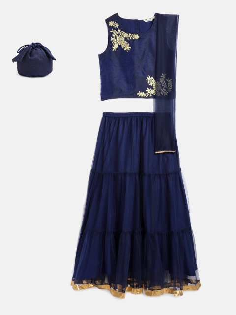 

Karigari Navy Blue Ready to Wear Lehenga & Blouse with Dupatta