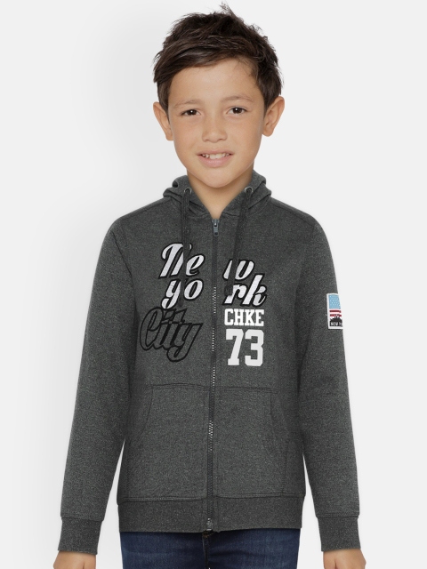 

Cherokee Boys Charcoal Printed Hooded Sweatshirt