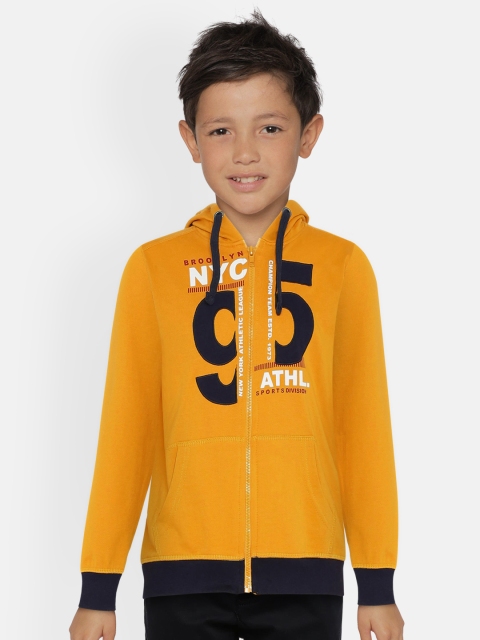 

Cherokee Boys Mustard Printed Hooded Sweatshirt