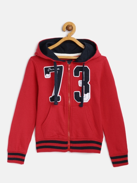 

Cherokee Boys Red & Navy Blue Printed Sweatshirt