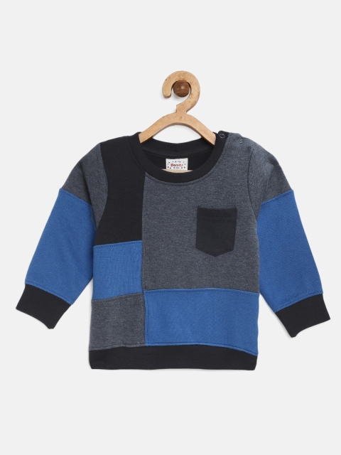 

Donuts Infant Boys Charcoal Grey & Blue Colourblocked Sweatshirt
