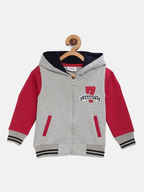 

Donuts Infant Boys Grey Melange Solid Hooded Sweatshirt