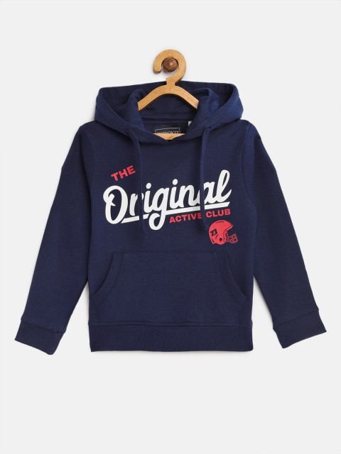 

Cherokee Boys Navy Blue Printed Hooded Sweatshirt