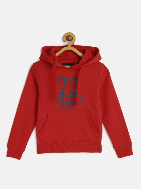 

Cherokee Boys Red Printed Hooded Sweatshirt