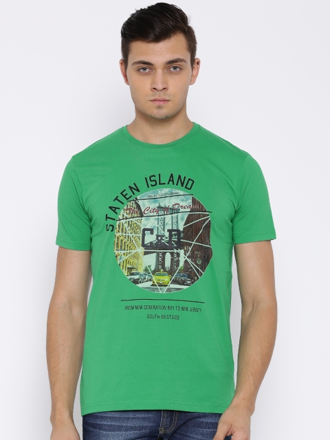 

Cloak & Decker by Monte Carlo Green Printed T-shirt