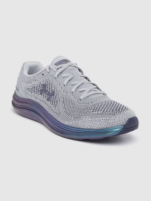 

UNDER ARMOUR Men Grey & Navy Liquify Woven Design Running Shoes