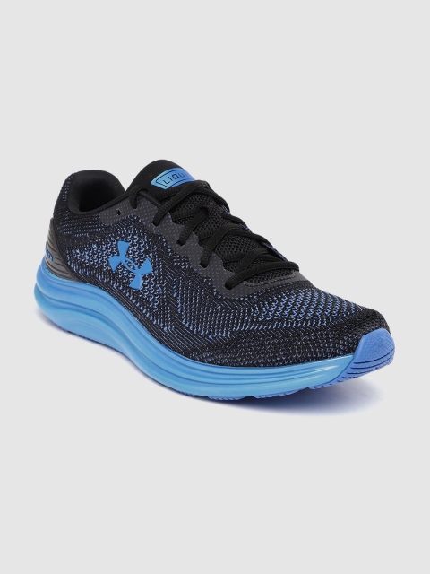 

UNDER ARMOUR Men Black & Blue Liquify Woven Design Running Shoes