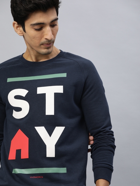 

Levis Men Navy Blue Stay Printed Sweatshirt
